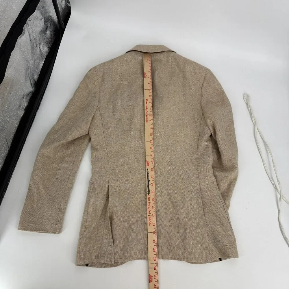 Spier & MacKay Wool Linen Blend Wheat Sportcoat 3 Button Patch Pocket Size 36